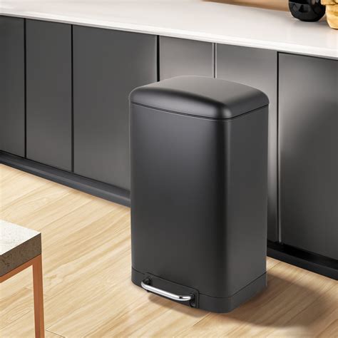 MoNiBloom 10.5 Gallon Slim Step On Trash Can Kitchen Home Steel Dustbin ...