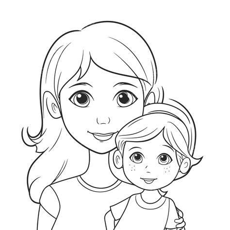 Mother Daughter Colouring Pages