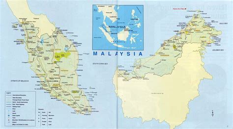 Large map of Malaysia with roads, railroads, cities, airports and other marks | Malaysia | Asia ...