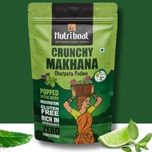 Nutriboat Roasted Chatpata Pudina | Crunchy Flavored Makhana | Healthy ...