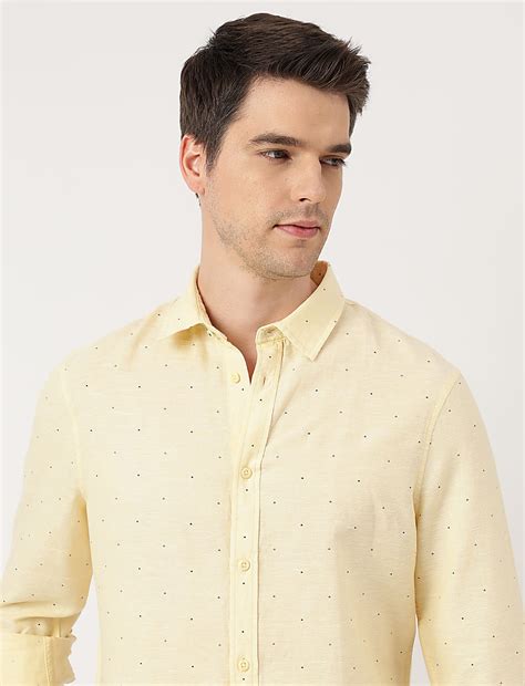 Buy Linen Blend Micro Spread Collar Shirt at Marks & Spencer