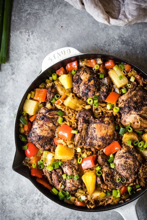 One Pan Caribbean Jerk Chicken with Pineapple-Coconut Rice | Ambitious ...