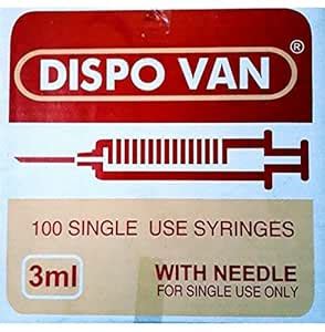DISPO Van 3ML Syringes with Needle, Single-Use, Sterile – Pack of 100 ...