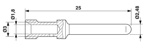 CK2,5-ED-1,50ST AG - Crimp contact - 1663608 | Phoenix Contact