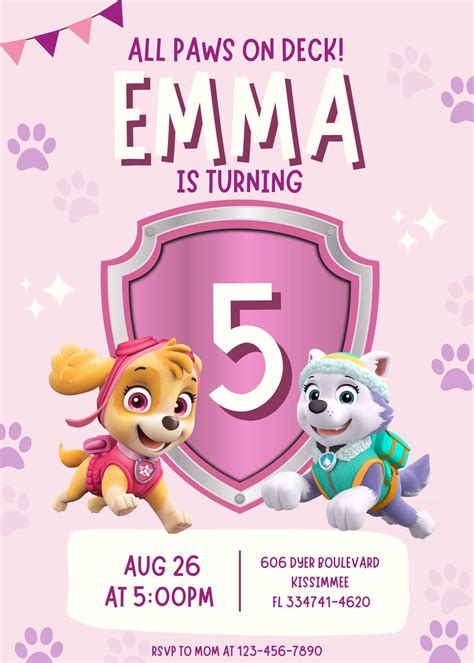 Paw Patrol Invitation Ideas DIY Paw Patrol Birthday Invitation