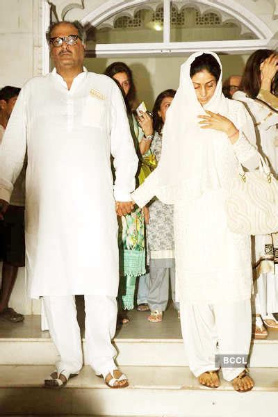 Boney Kapoor with wife Sridevi during Surinder Kapoor's prayer meet at ...