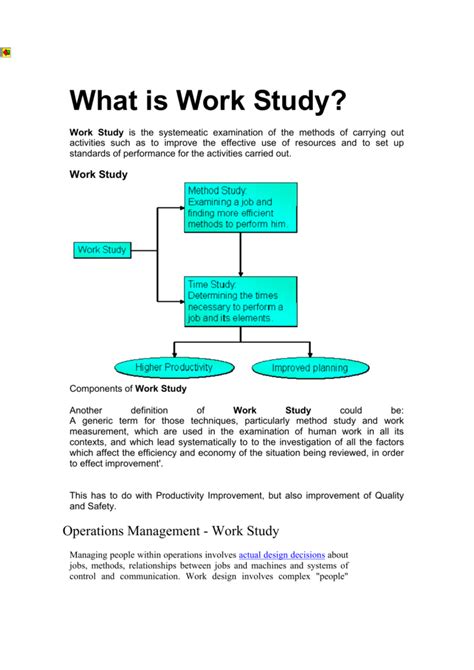 Image result for Work Study Programm Diagram
