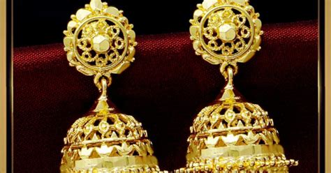 Buy South Indian Bridal Wear One Gram Gold Jhumkas Earrings Design for ...
