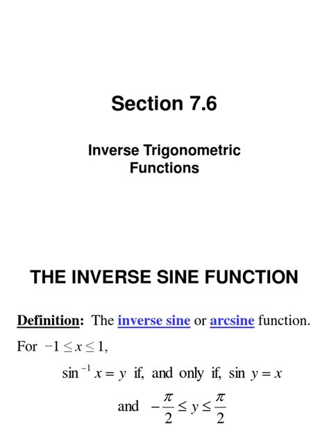 Inverse Functions Using Sine 的图像结果