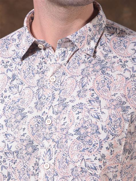 DONLAY PEACH PRINTED SLIM-FIT CASUAL SHIRT – Cobbitalyofficial
