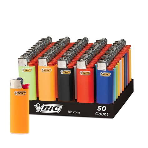 BiC Pocket Lighter | Mini J5 Pack of 50 | Multi Colour | Ideal Lighter ...