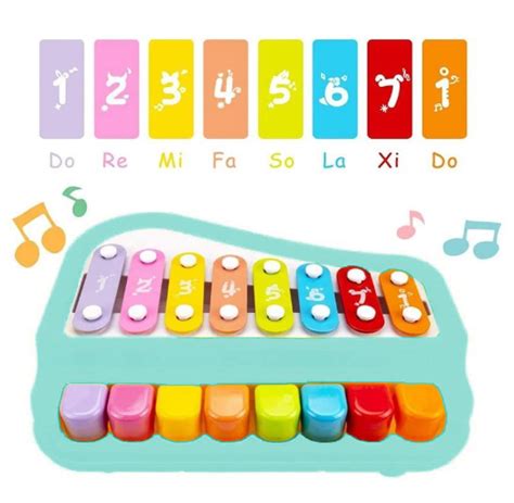 2 in 1 Piano Xylophone Musical Instrument with 8 Key Scales