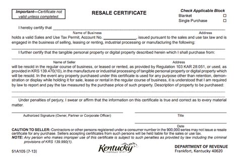 ?Free Printable Certificate of Resale Sample Template?