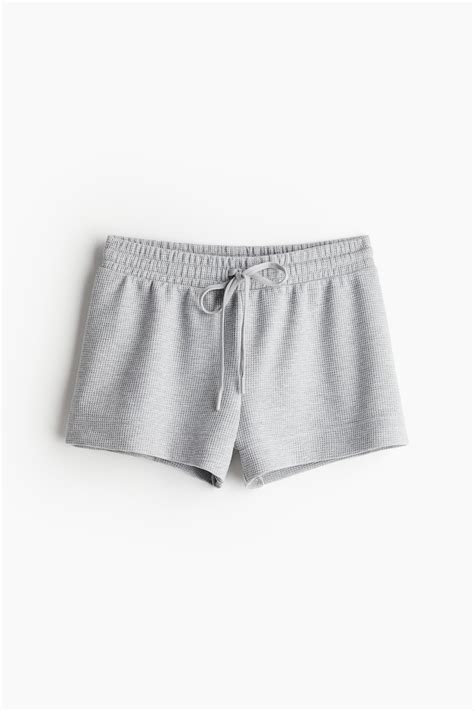 Women's Light grey marl Waffled shorts | H&M IN
