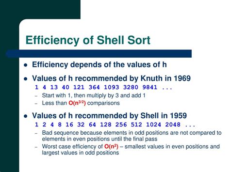 Image result for Shell Sort Efficiency Chart