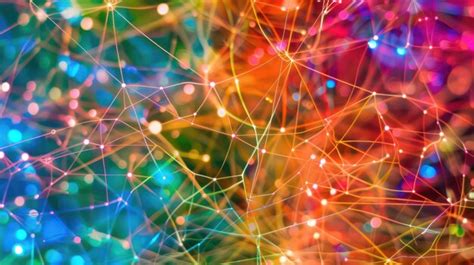 Futuristic computer network connecting colorful global communication ...
