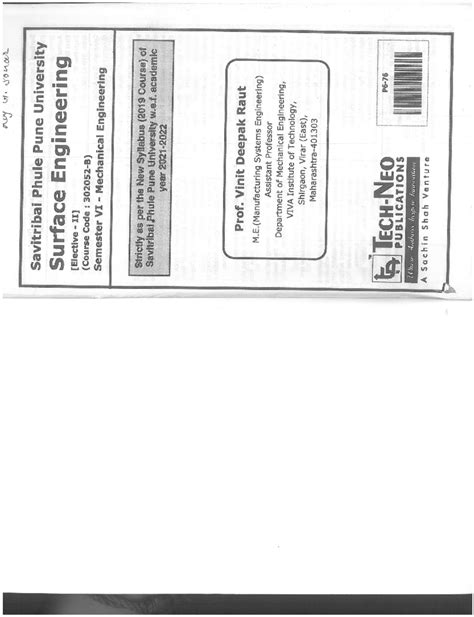 Surface Engineering (SPPU Sem VI) - Comprehensive Study Guide - Studocu