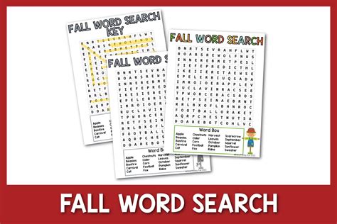 Fun Fall Word Search Printable - Easy Family Fun- Print-and-Play Family ...