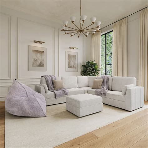 Lovesac Modular Sectional Sofa Bundle 6 Seats/8 Angled Sides with ...