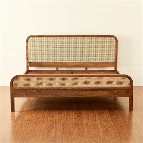 Buy Cane Connection Acacia Wood Queen Bed - Brown from Home Centre at ...