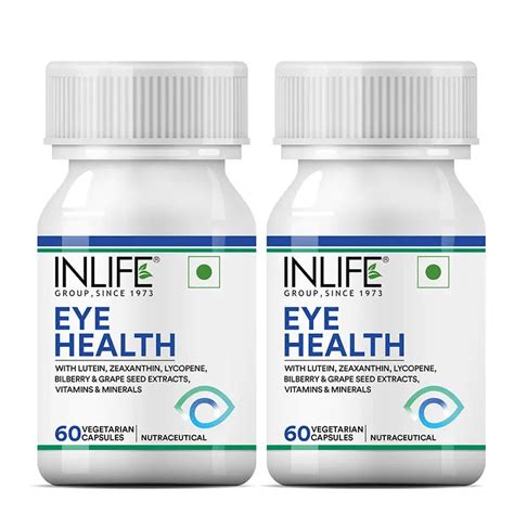 Inlife Eye Health Supplement with Bilberry, Zeaxanthin, Veg. Capsules