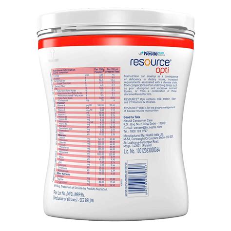 Buy Nestle Resource Opti Vanilla Flavour Powder, 400 gm | 19 Minutes ...