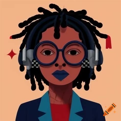 Female african american gamer in pink chair with bunny ear headphones focused on gaming from ...