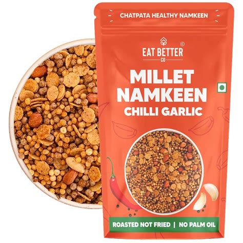 Eat Better Co – Millet Namkeen – Chilli Garlic – Chatpata, Healthy ...