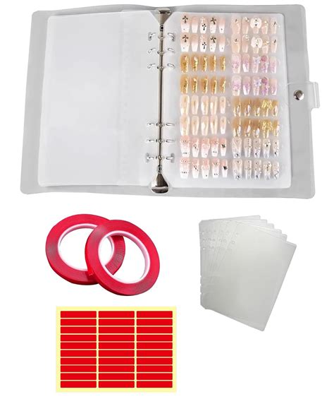 6-Page Nail Art Book, Press On Nails Organizer for Travel and Salon Use ...