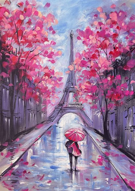 Paris Print Digital Download Couple in Love Painting Lovers in Paris ...