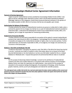 Fillable Online UMC Agreement Information - Uncompahgre Medical Center ...