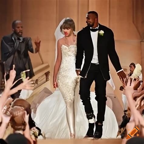 Celebrity wedding of taylor swift and kanye west on Craiyon