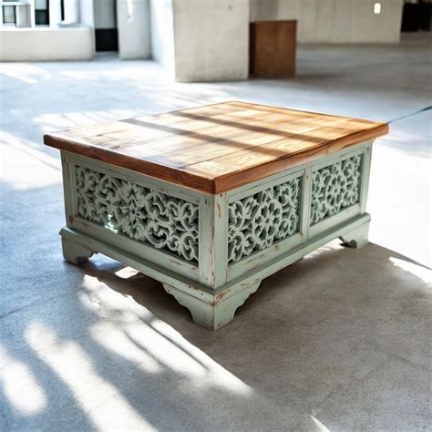 Carved Antique Coffee Table | indian coffee table – J.L.HOME DECOR
