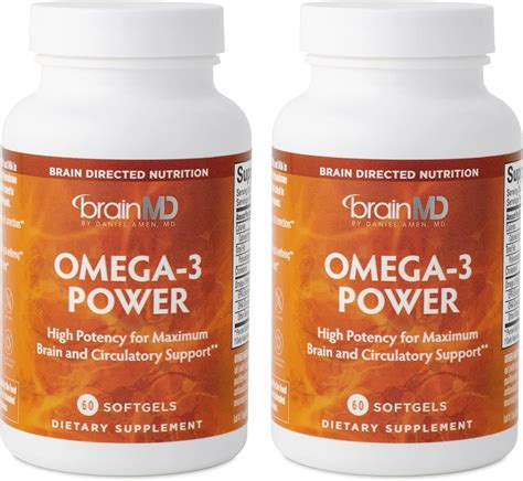 Amazon.com: BRAINMD Dr Amen Omega-3 Power - 60 Capsules, Pack of 2 ...