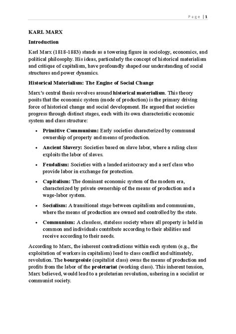 KARL MARX1 - Karl marx Sociology - KARL MARX Introduction Karl Marx (1818-1883) stands as a ...