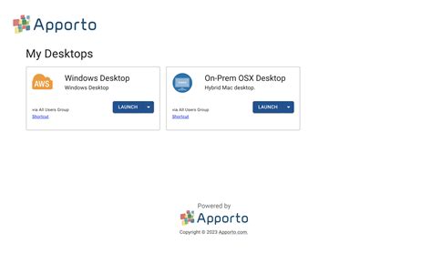 Using a Desktop | Apporto