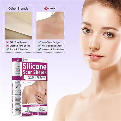 Buy Carbou Silicone Scar Sheets (1.6x 3.5 10 Pack),Soft Silicone Scar ...