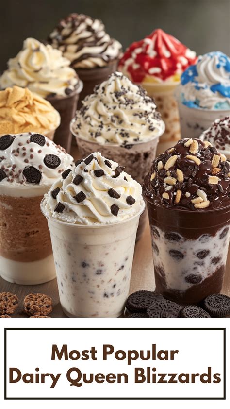 Most Popular Dairy Queen Blizzards | Dairy queen blizzard, Cookie ...