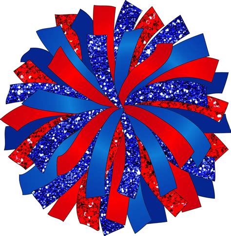 CUSTOM POM - Glitter and Glam Pom Pom Digital Clip Art - Red Blue Pom ...