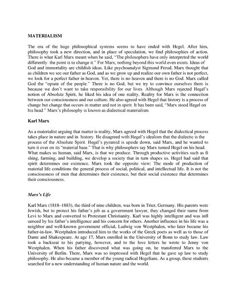 Dialetical materialism - MATERIALISM The era of the huge philosophical ...