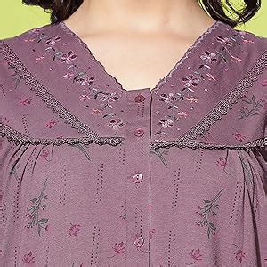 Buy 9shines Label Women's Cotton Blend Front open button Maxi Nighty ...