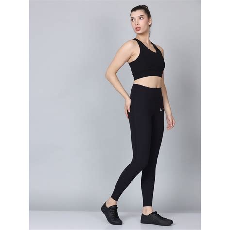 Buy Aesthetic Bodies Women Black Snug Fit GYM Co-Ord with Tight Fit Bra ...