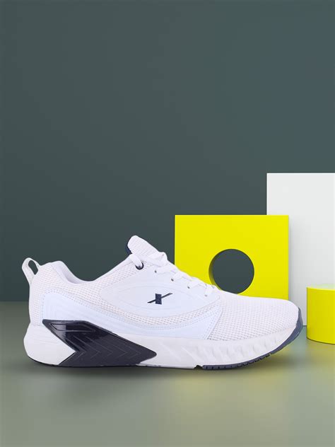 Sparx Men White & Navy Blue Mesh Running Non-Marking Shoes - Price History