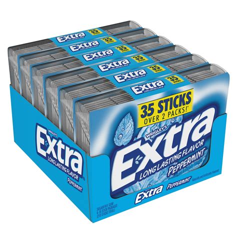 Extra Peppermint Sugar Free Bulk Chewing Gum, Mega Packs, 35 pc, 6 ct ...