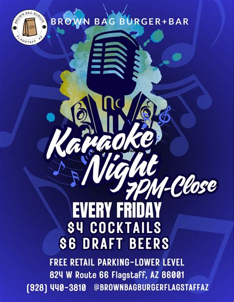 Karaoke at Brown Bag Burger + Bar, 824 W Route 66 Unit B1, Flagstaff ...