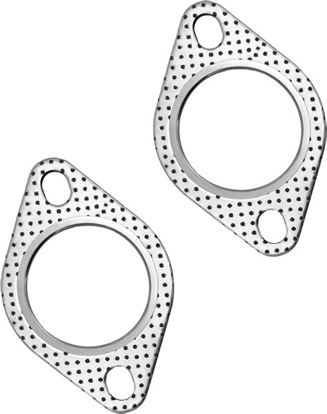 Exhaust Gasket X AUTOHAUX 2.1" Inner Dia 2-Bolt - Graphite & Stainless Steel Muffler Gasket ...