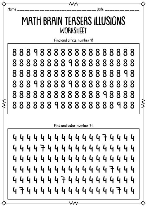 Brain Teasers Worksheet #8 | Student Handouts - Worksheets Library