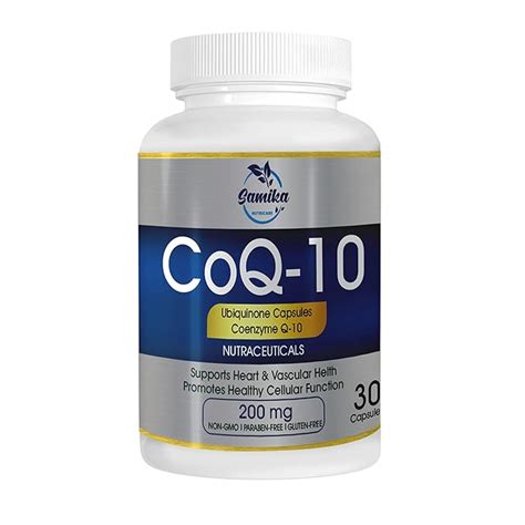 Samika Nutricare CoQ 10 (Coenzyme 10) ((200mg)) Capsules, Supports ...