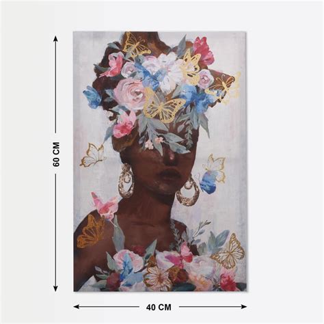 Buy Brezza Set of 2 Canvas Floral Woman Picture Frames - 60x40cm from ...