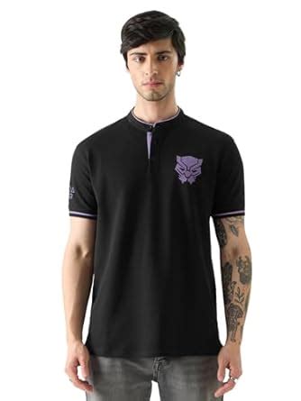 Buy The Souled Store Official Black Panther: The Mask Mandarin Polos ...